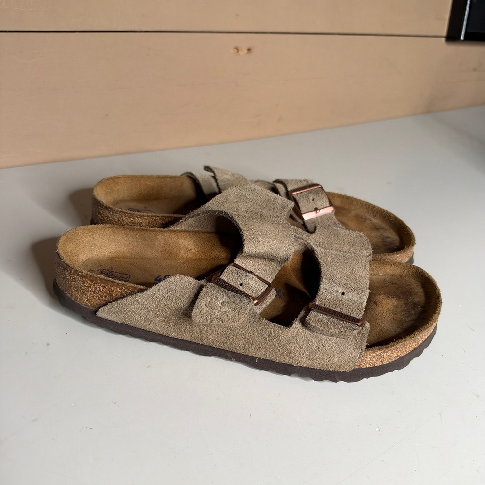 Birkenstock Arizona Soft Footbed Taupe Suede Sandals EU 40 L9 M7